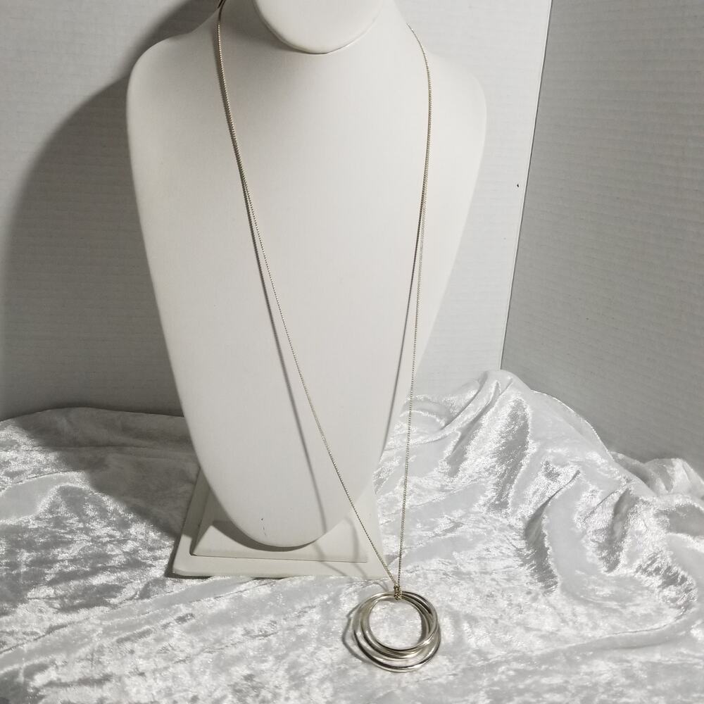 GEGRGE linked rings 34" necklace 2" pendant 1.1764